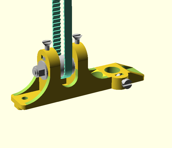 shaft support with belt tensioner