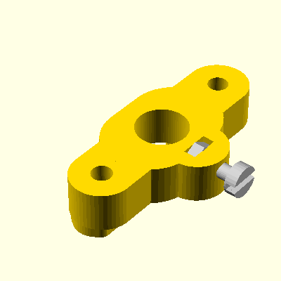 shaft support with screw and nut